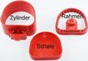 HT-Dublierküvette Set: Zylinder + Schale + Rahmen (rot)